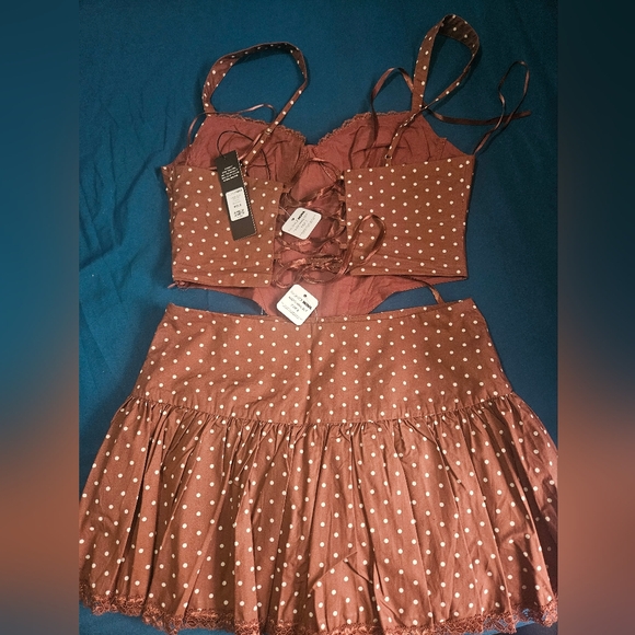 Brown Polka Dot Two-Piece Set - Picture 5 of 7